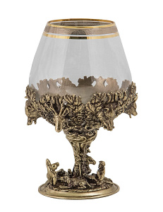 Набор из 2-х бокалов для коньяка "Охота" Богемия, отделка "Сеточка"