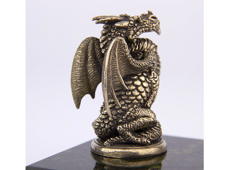 Статуэтка (бронза) на камне "Пожелания от дракона"