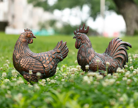 Фигуры садовые Петух и Курица (пара)