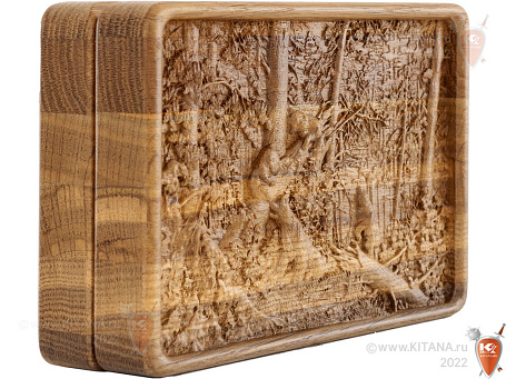 Домино в деревянной коробке "Утро в сосновом лесу"