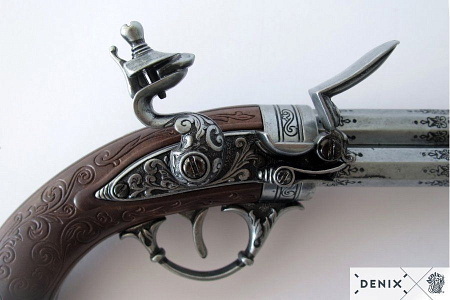 Пистолет 3-ствольный, flintlock pistol