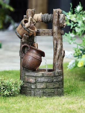 Фонтан для дачи и сада "Колодец" с подсветкой