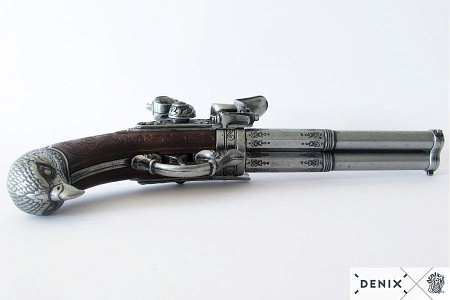 Пистолет 3-ствольный, flintlock pistol