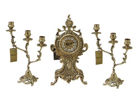 Часы каминные с канделябрами "Каранка"