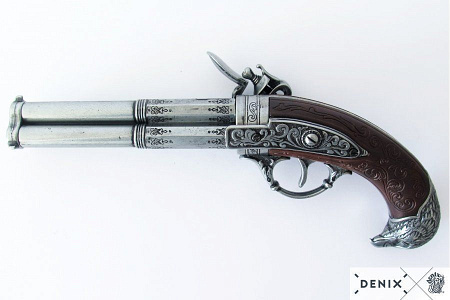 Пистолет 3-ствольный, flintlock pistol