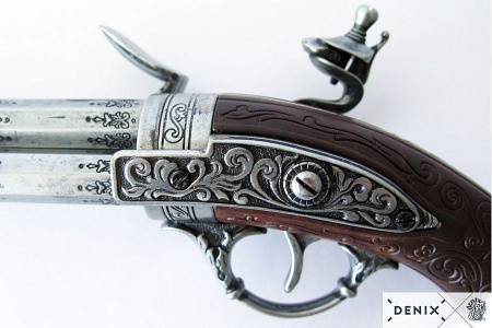 Пистолет 3-ствольный, flintlock pistol