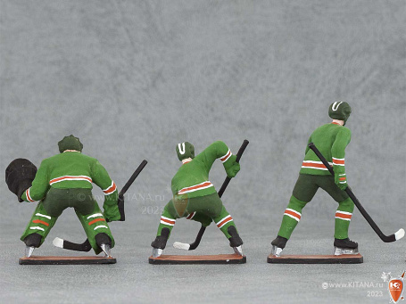 Набор хоккеистов 6шт. в шкатулке (зеленая форма)