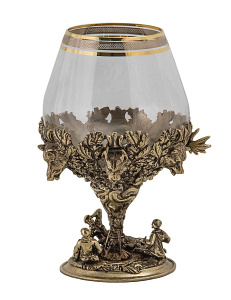 Набор из 2-х бокалов для коньяка "Охота" Богемия, отделка "Сеточка"