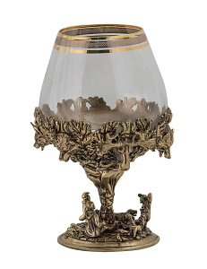 Набор из 2-х бокалов для коньяка "Охота" Богемия, отделка "Сеточка"