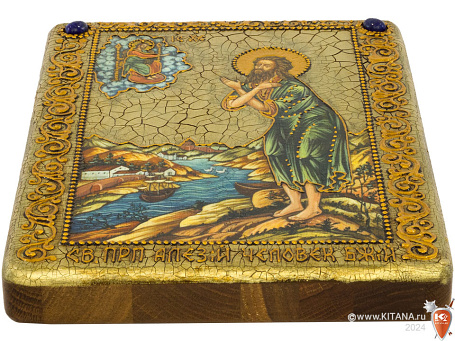 Подарочная икона "Преподобный Алексий, человек Божий" на мореном дубе