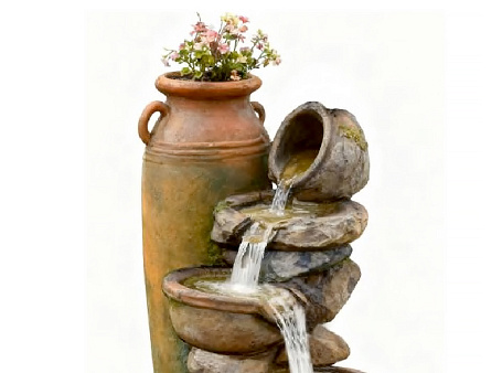 Фонтан для дачи и сада "Амфора" с подсветкой
