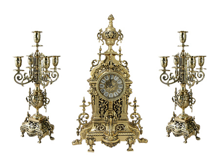 Каминные часы с канделябрами "AHS", золото