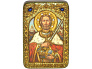 Настольная икона "Святой благоверный князь Александр Невский" на мореном дубе
