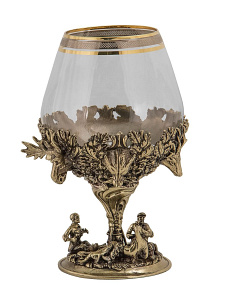 Набор из 2-х бокалов для коньяка "Охота" Богемия, отделка "Сеточка"