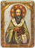 Аналойная икона "Святитель Василий Великий" на мореном дубе