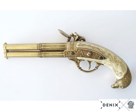Пистоль 2-х ствольный системы Флинтлок, Франция 18 в.