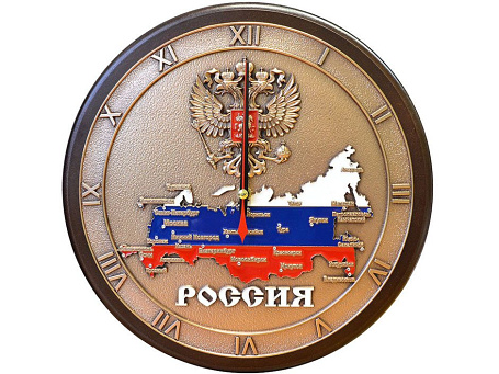 Настенные часы "Карта России" в подарочной упаковке D29