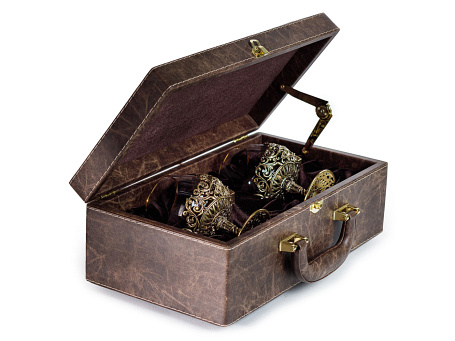 Бокалы для коньяка "Нефтяник" 2шт. в кейсе