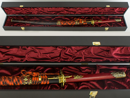 Катана "Шиматцу" с кинжалами когаи и козука в подарочном футляре