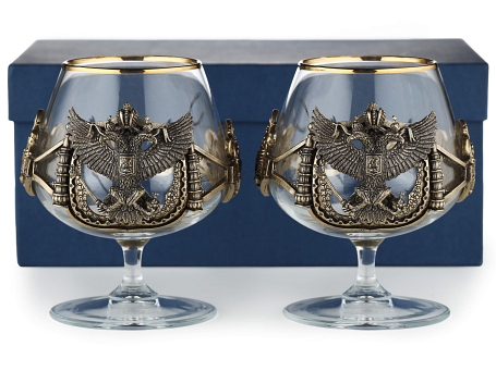 Бокалы для коньяка "Герб России" 2шт.
