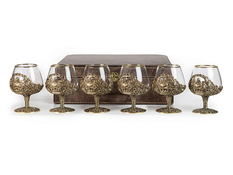 Бокалы для коньяка "Нефтяник" 6шт. в кейсе