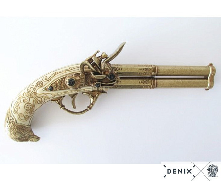 Пистоль 2-х ствольный системы Флинтлок, Франция 18 в.