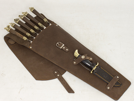 Шампуры (6шт.) "Мечта Охотника" с ножом в колчане